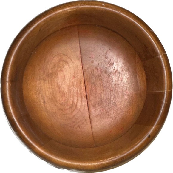 Rare Carved Wheat Motif Mid Century Baribocraft Wood Serving Bowl Salad Fruit - Picture 3 of 8